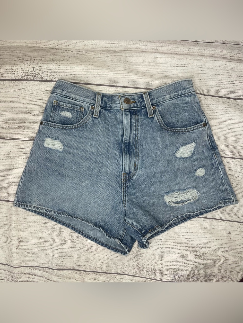 Levi's 501 High Rise Women’s 30 Distressed Cut Off Mom Shorts